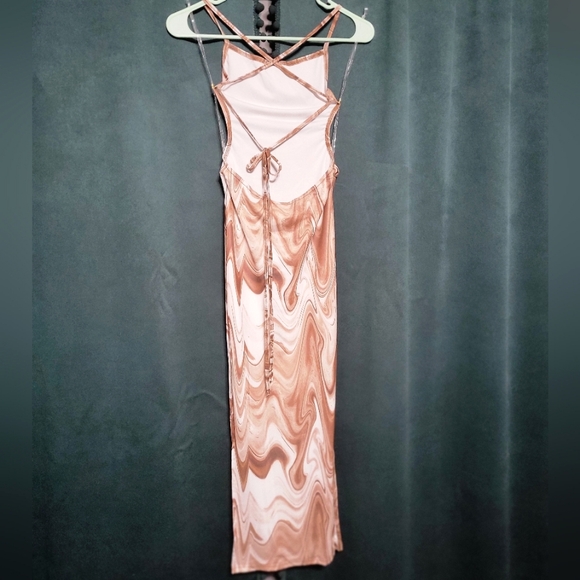 NWOT Dolls Kill New Pink- 2 Pc- Backless Dress and Ruffle Cardigan Set-Sz Medium - Picture 7 of 9